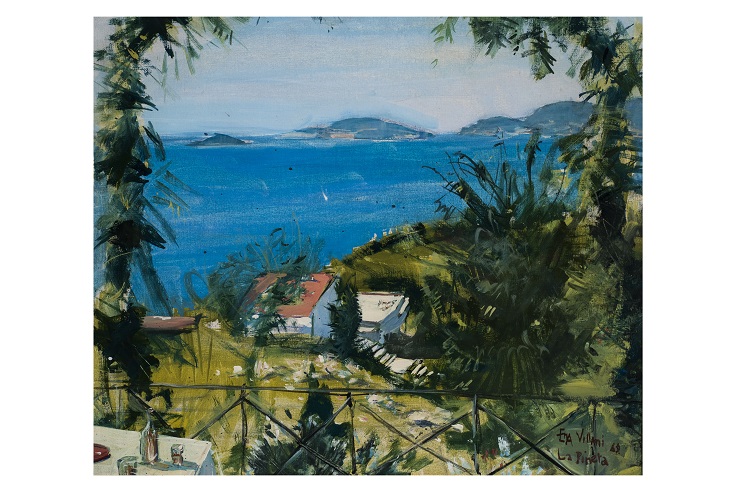 La pineta, Paesaggio (dipinto, opera isolata) di Ena Villani (attribuito) - ambito Italia meridionale (seconda metà XX)