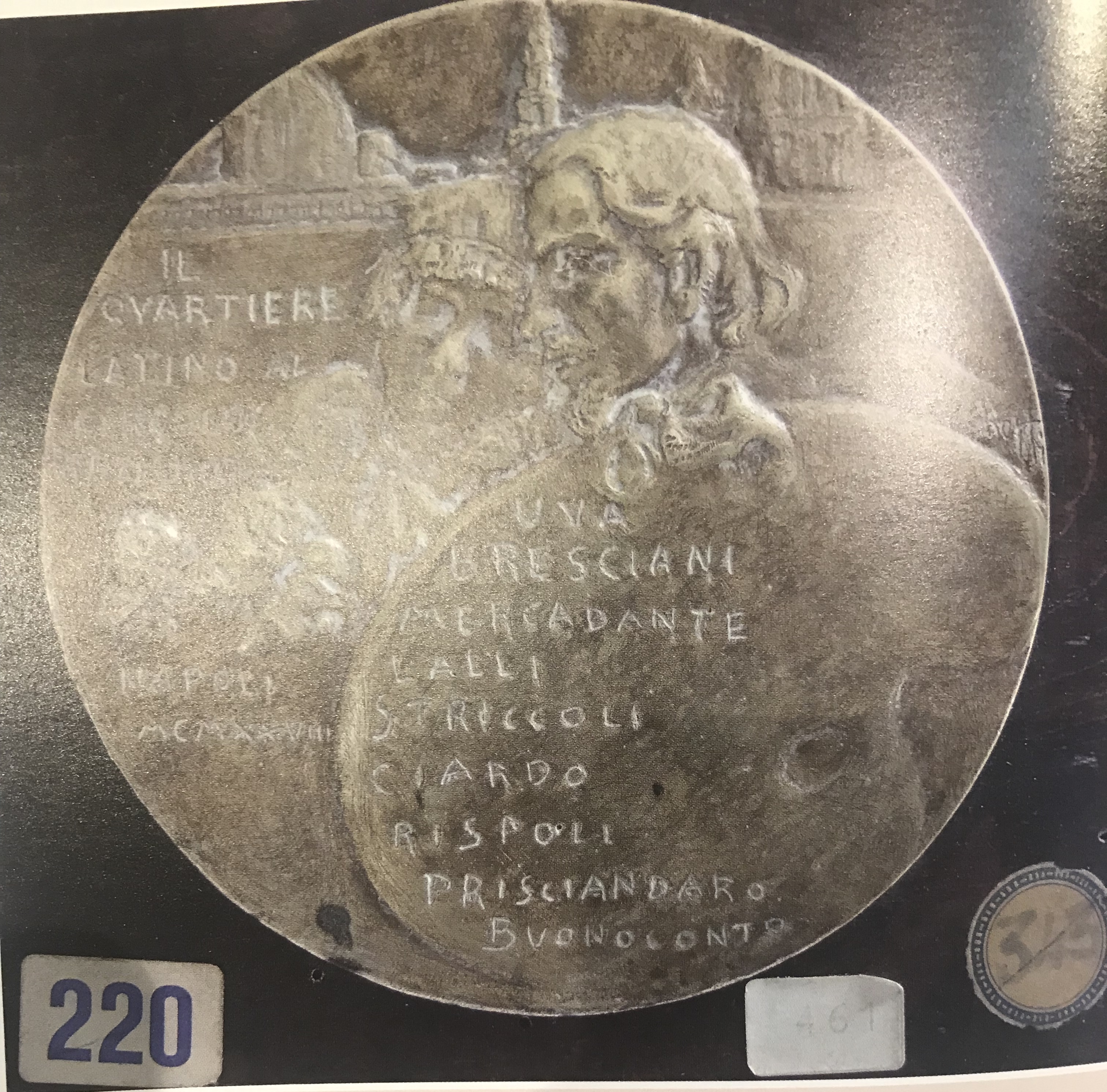 Il Quarteire Latino, Medaglia commemorativa (medaglia, opera isolata) di Puchetti, Enzo (attribuito) - ambito Italia meridionale (prima metà XX)