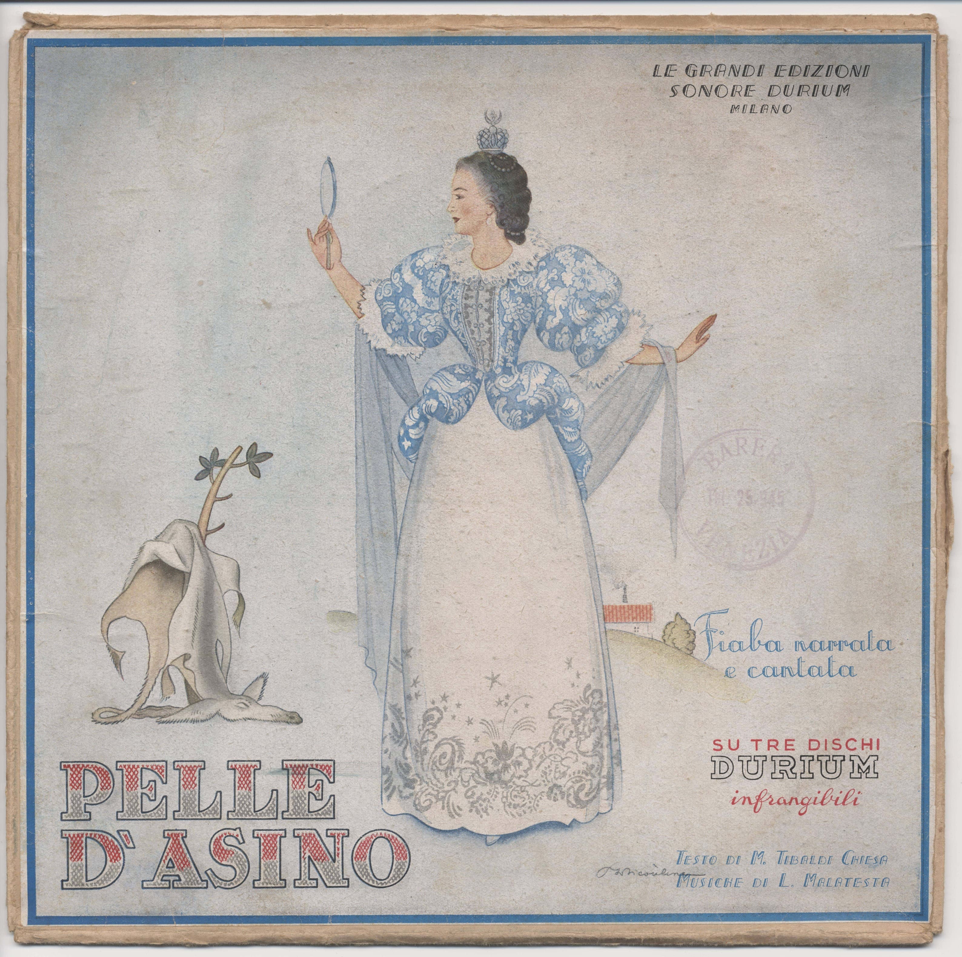 raccolta di dischi, fiaba "Pelle d'Asino", accessori ludici (1933)