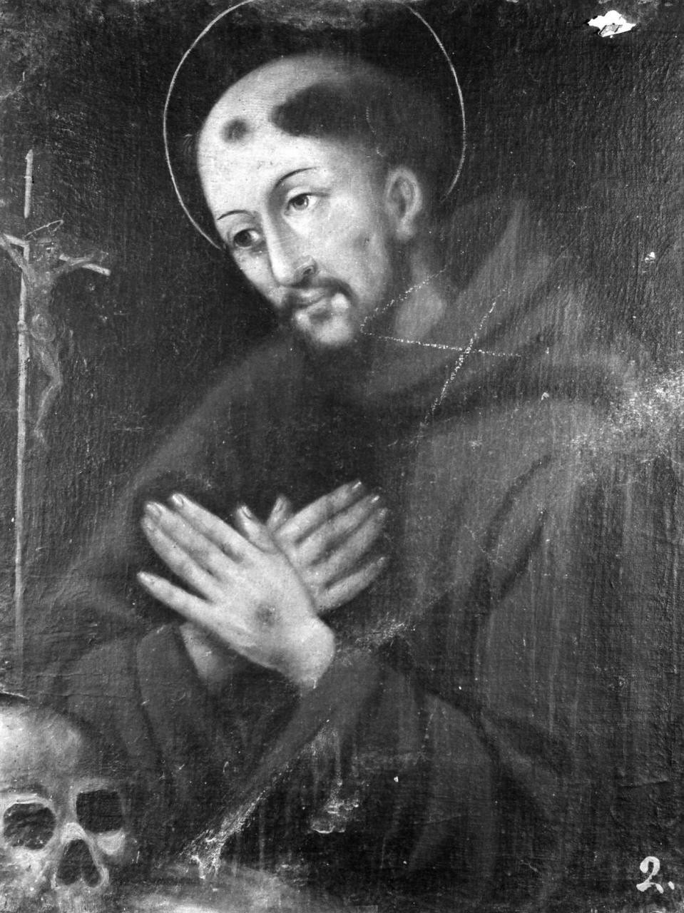San Francesco d'Assisi in preghiera davanti alla croce (dipinto) - ambito toscano (sec. XVII)