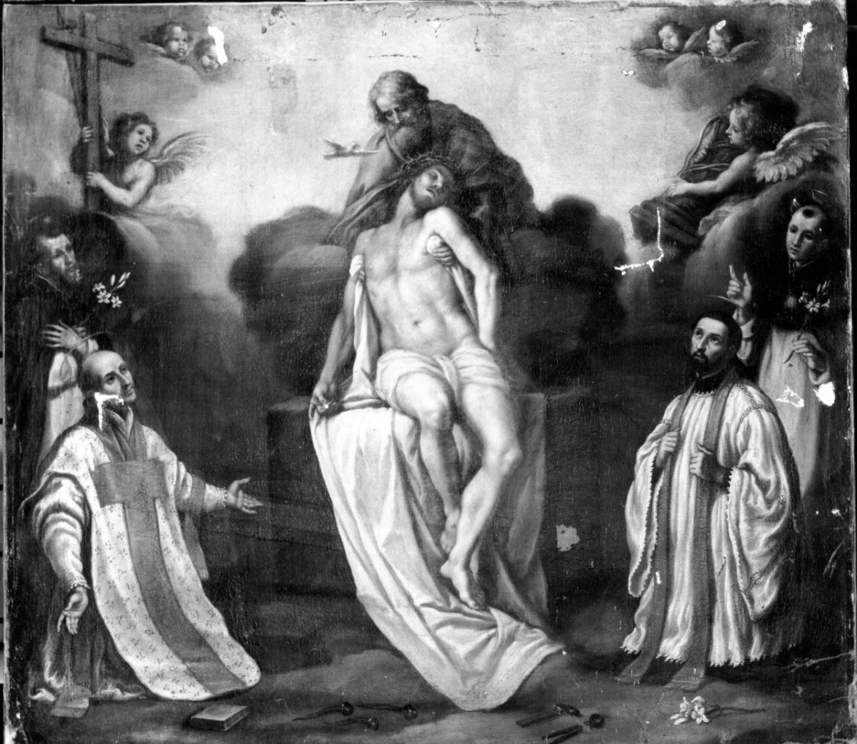adorazione della Trinità (dipinto) di Curradi Francesco (sec. XVII)