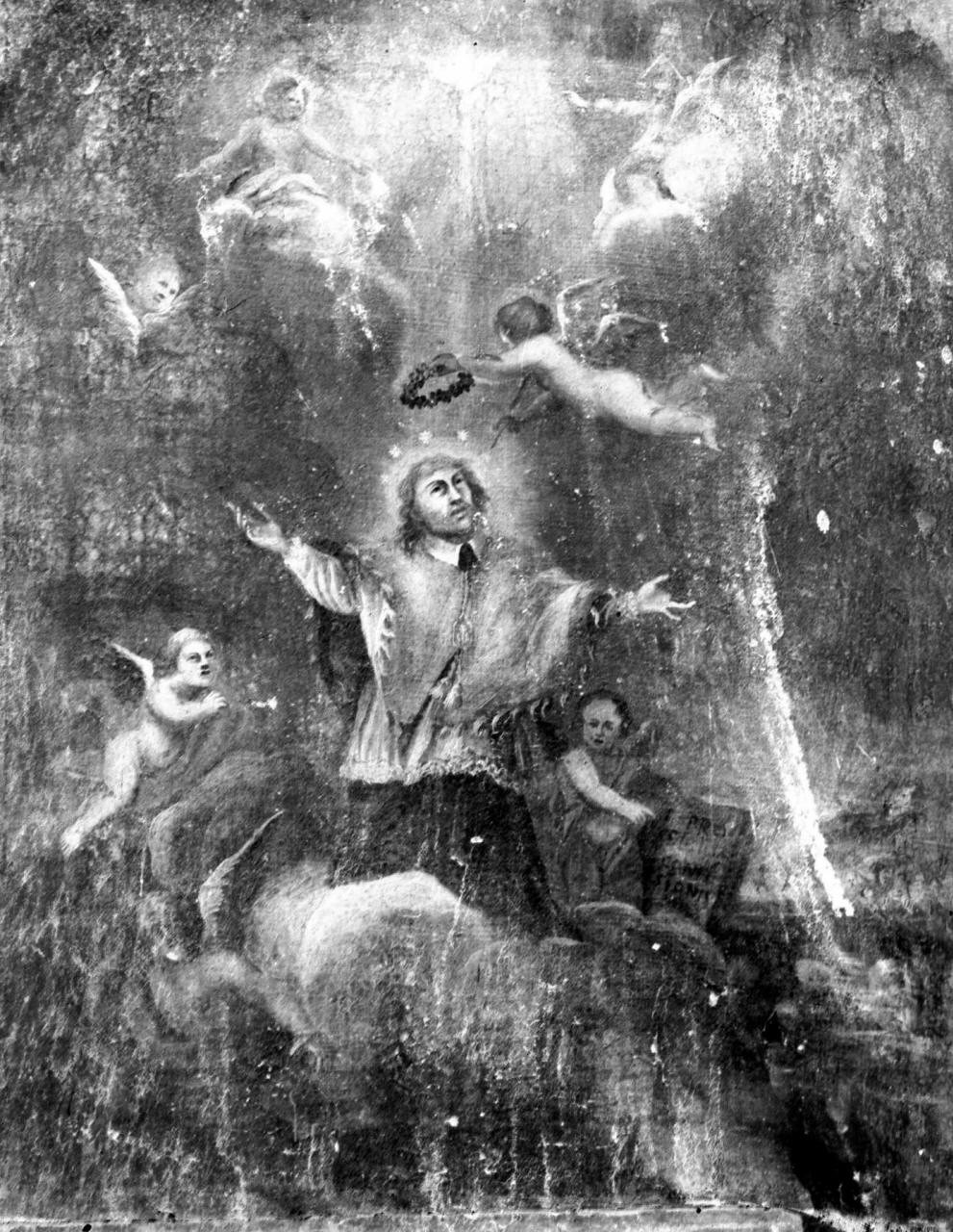 santo in gloria (dipinto) - ambito italiano (sec. XVII)