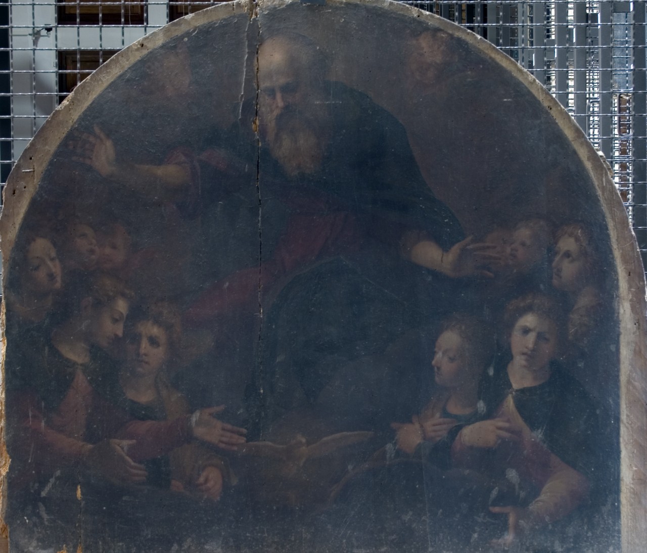 Dio Padre con angeli e santi (dipinto) - ambito fiorentino (sec. XVII)