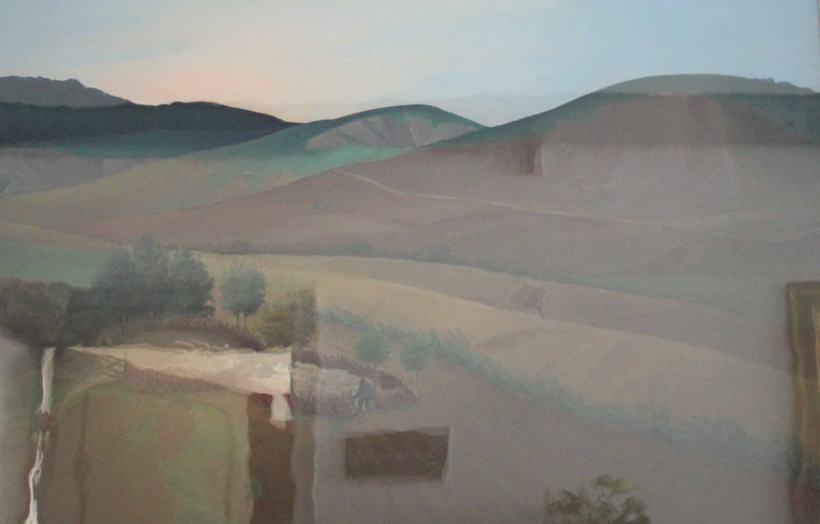 Ultima fatica del pastore, Paesaggio (dipinto, opera isolata) di Toschi, Orazio (attribuito) - ambito toscano (XX)