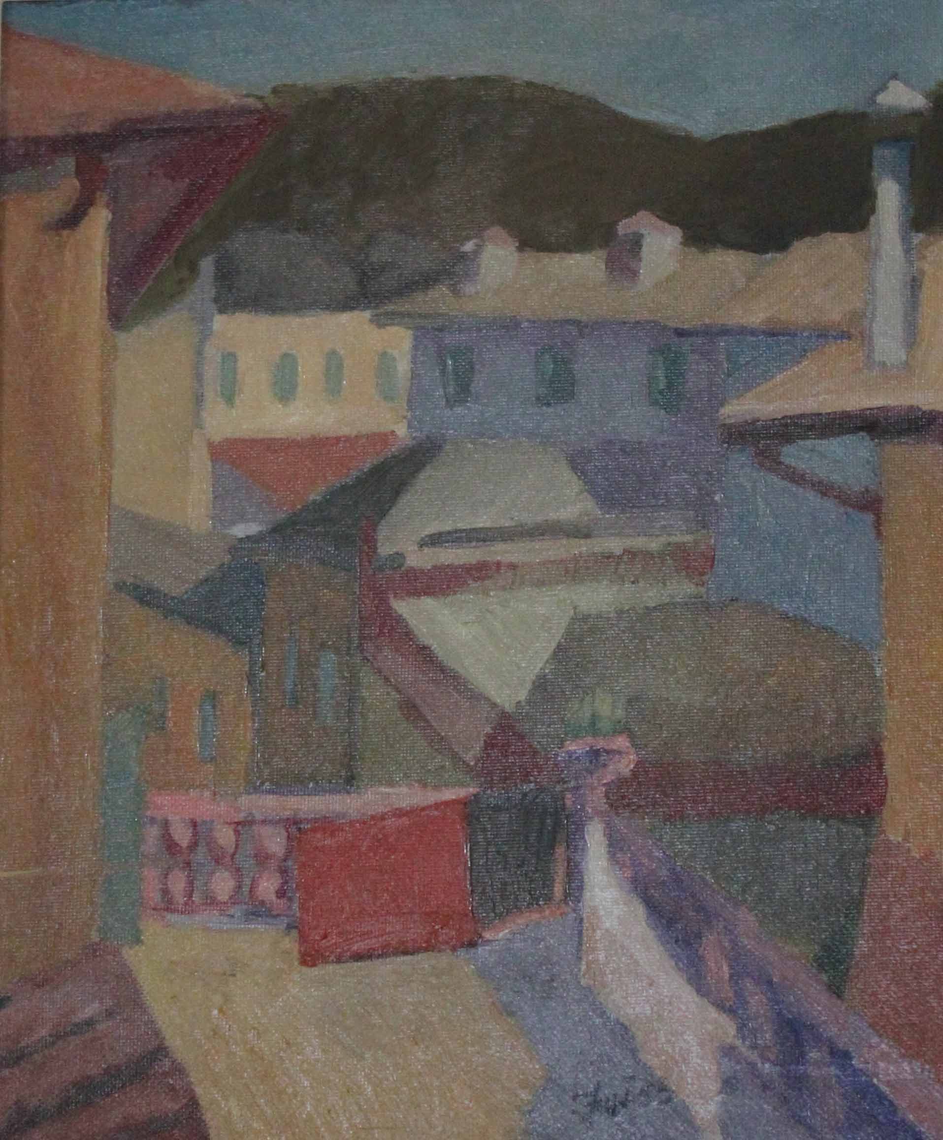 Paesaggio urbano, 25 I (dipinto, opera isolata) di Ignoto (attribuito) - ambito toscano (XX)