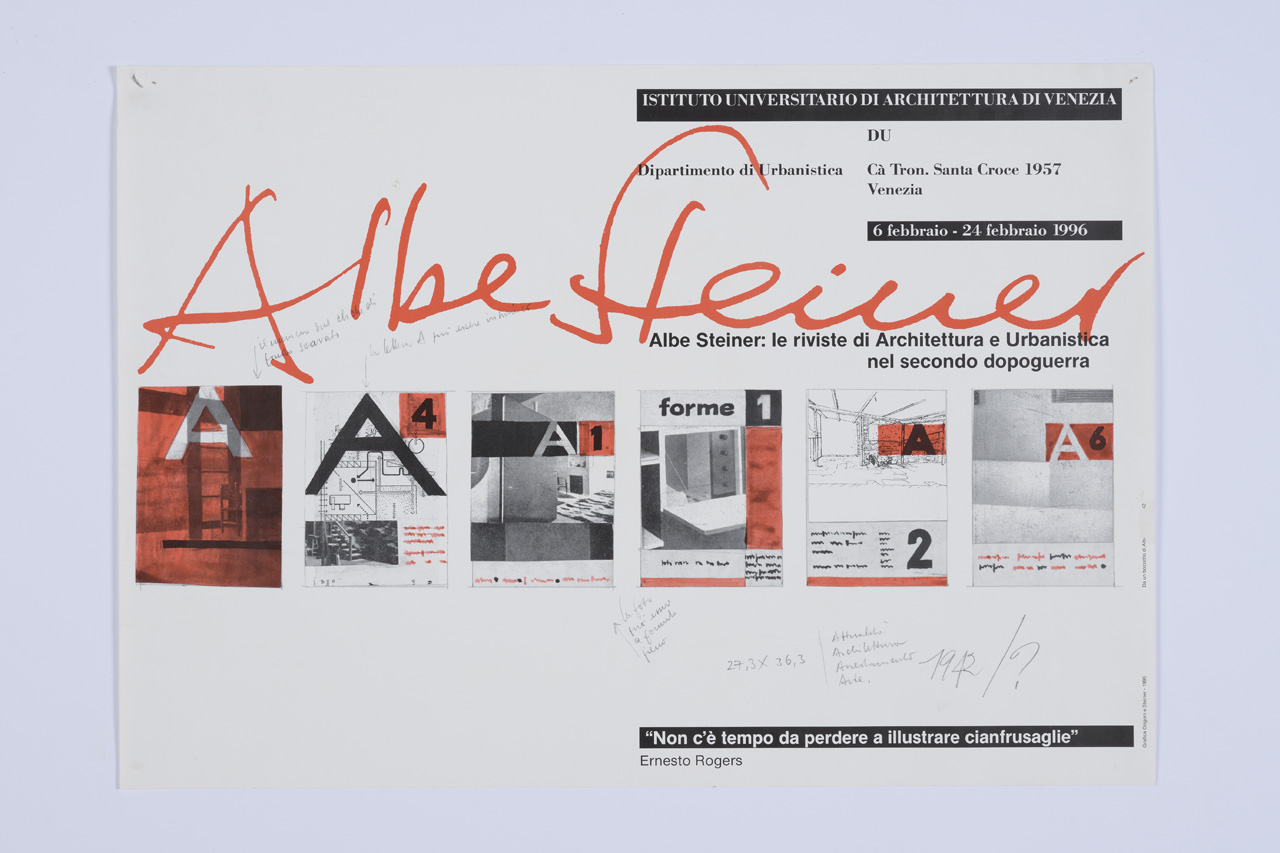 Albe Steiner, Firma di Albe Steiner e copertine di riviste d'architettura (manifesto) di Origoni e Steiner (XX)