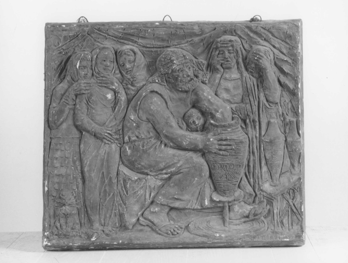 San Paolo e il vaso d'argilla (rilievo, elemento d'insieme) di Berti Antonio (ultimo quarto sec. XX)