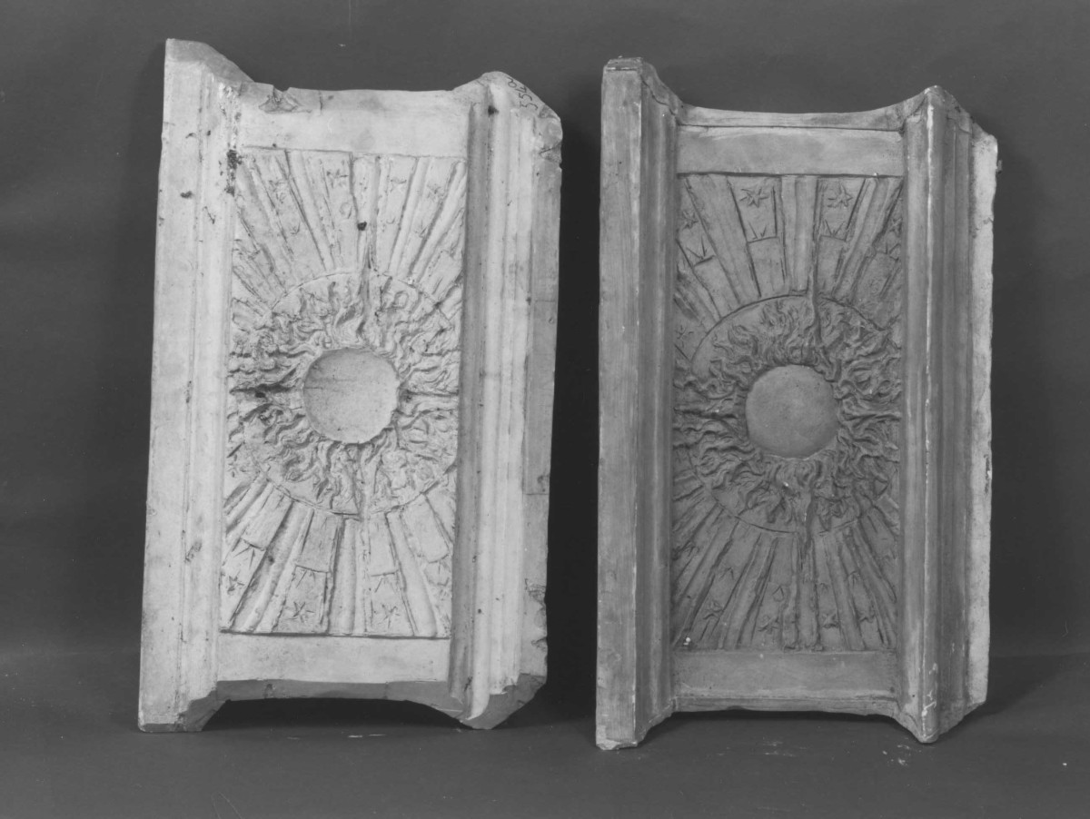sole radiante (matrice - per rilievo) di Berti Antonio (terzo quarto sec. XX)