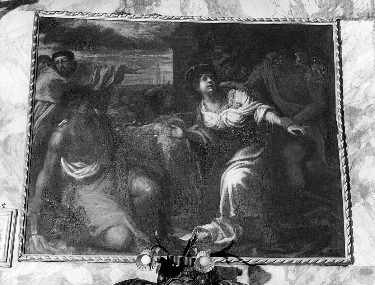 Santa Lucia trascinata dai buoi (dipinto) di Laschi Michele da Fiesole (terzo quarto sec. XVII)