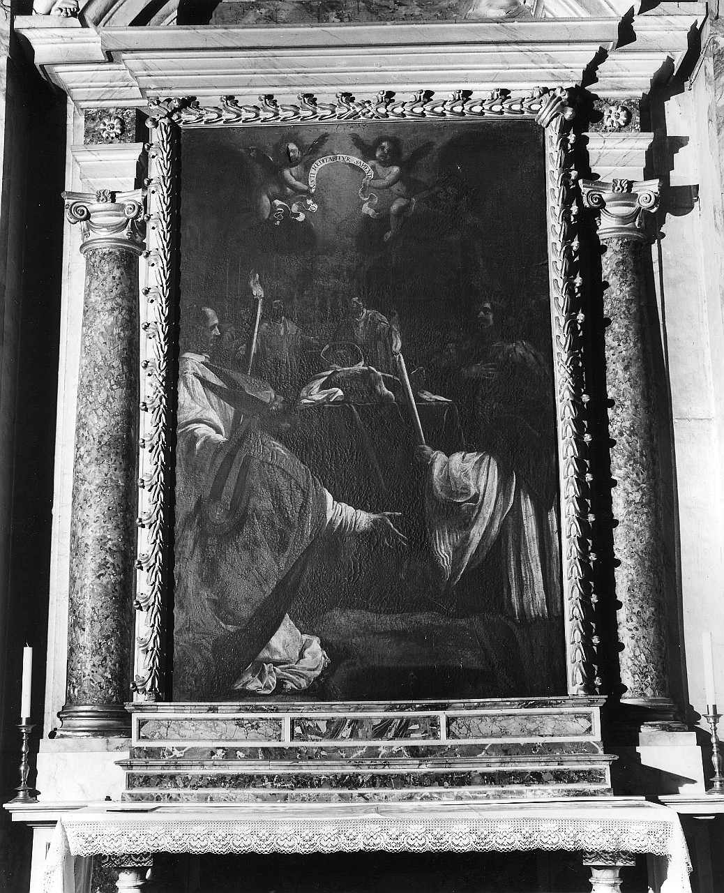 funerali di Sant'Alberto (dipinto) di Fidani Orazio (metà sec. XVII)