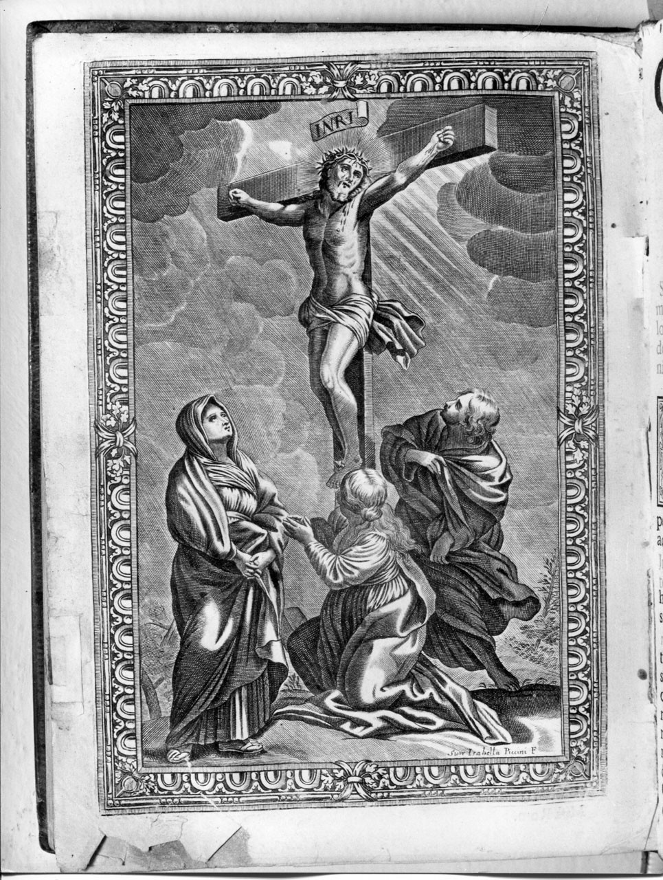 Cristo crocifisso (stampa) di Piccini Elisabetta detta Suor Isabella (sec. XVIII)