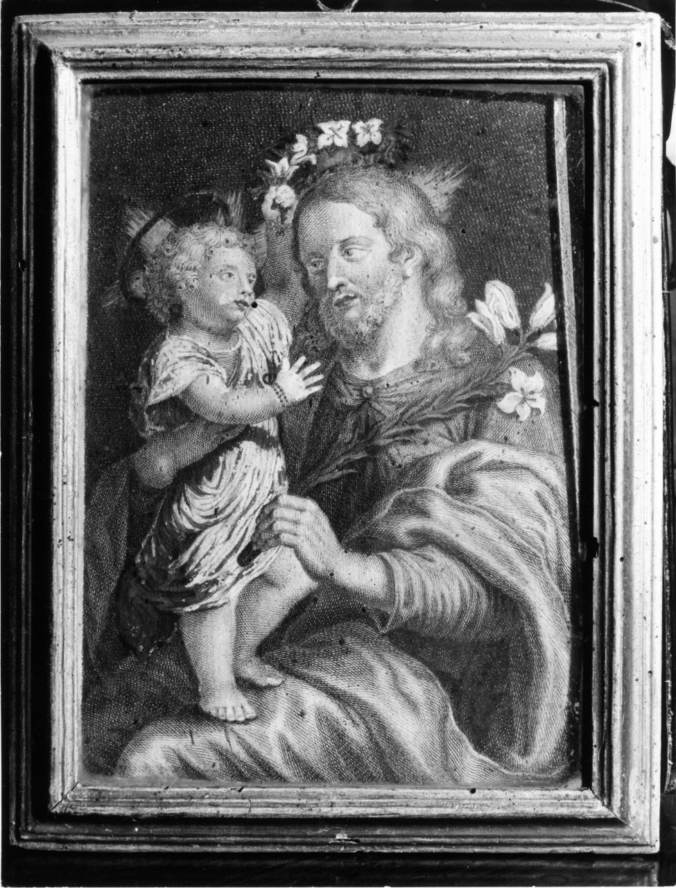 San Giuseppe e Gesù Bambino (stampa) di Faucci Carlo, Arrighetti Tommaso (seconda metà sec. XVIII)