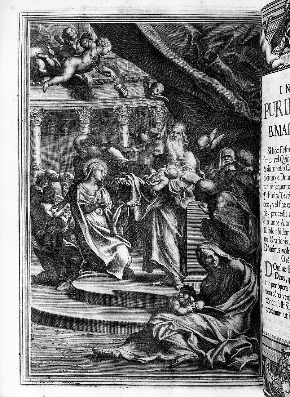 presentazione di Gesù al tempio (stampa) di Bloemaert Cornelis, Maratta Carlo (sec. XVII)