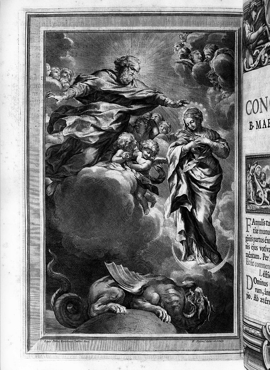 Immacolata Concezione (stampa) di Spierre FranÃ§ois, Berrettini Pietro detto Pietro da Cortona (sec. XVII)