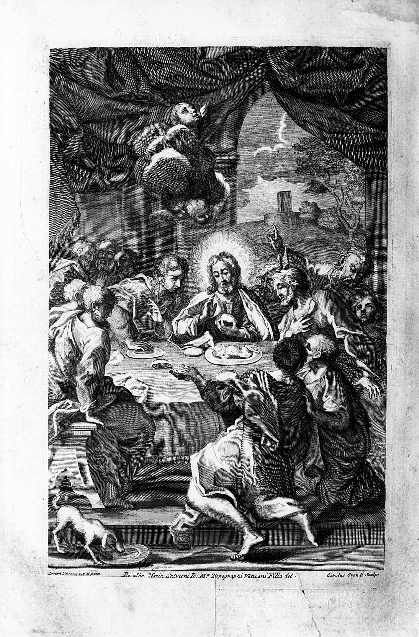 ultima cena (stampa) di Passeri Giuseppe, Grandi Carlo (sec. XVII)