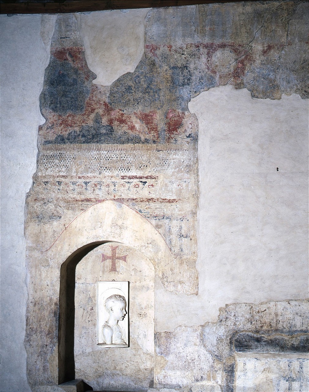 motivi decorativi (dipinto murale, frammento) - ambito fiorentino (metà sec. XV)