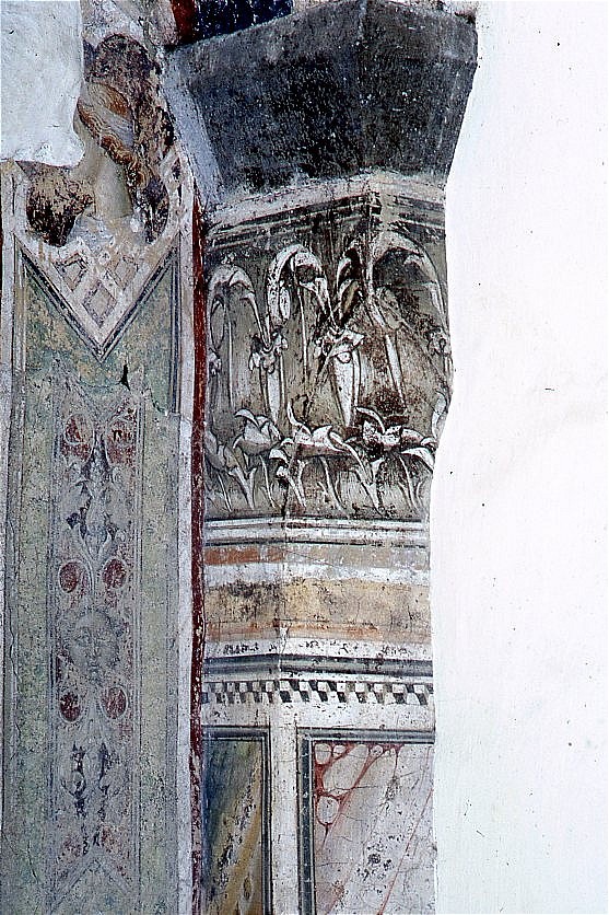 motivi decorativi geometrici e vegetali (dipinto murale, frammento) di Gaddi Agnolo (sec. XIV)