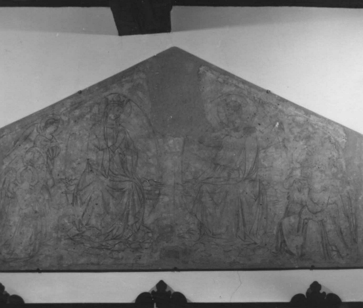 Madonna e Cristo in mandorla con angeli (sinopia) - ambito fiorentino (primo quarto sec. XV)