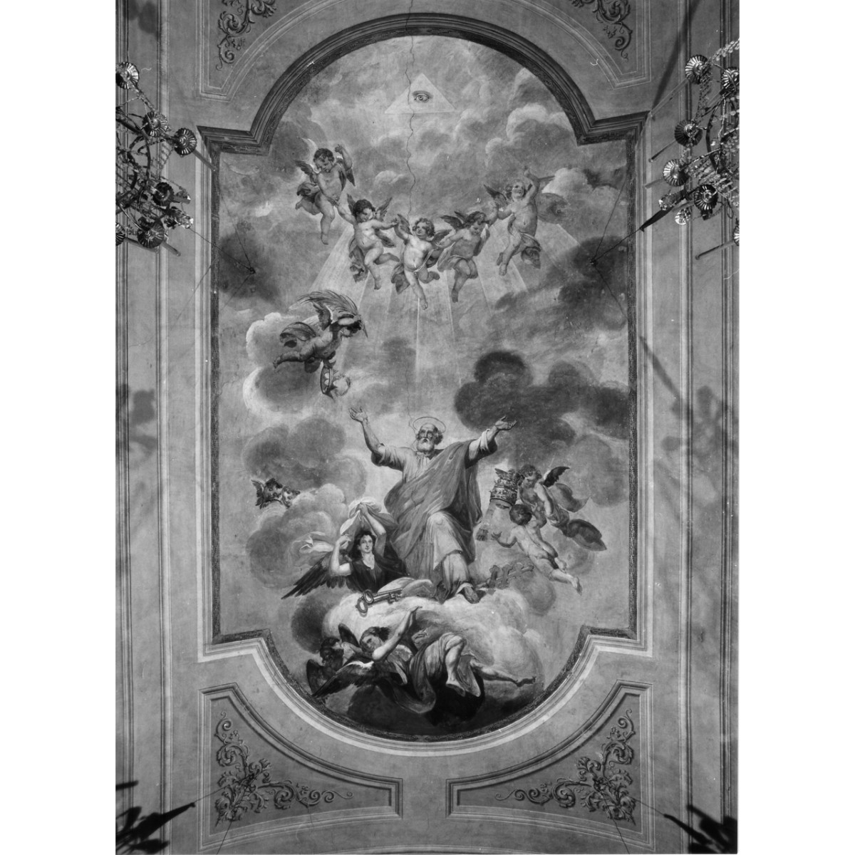 San Pietro in gloria (dipinto murale) di Maffei Cesare (terzo quarto sec. XIX)