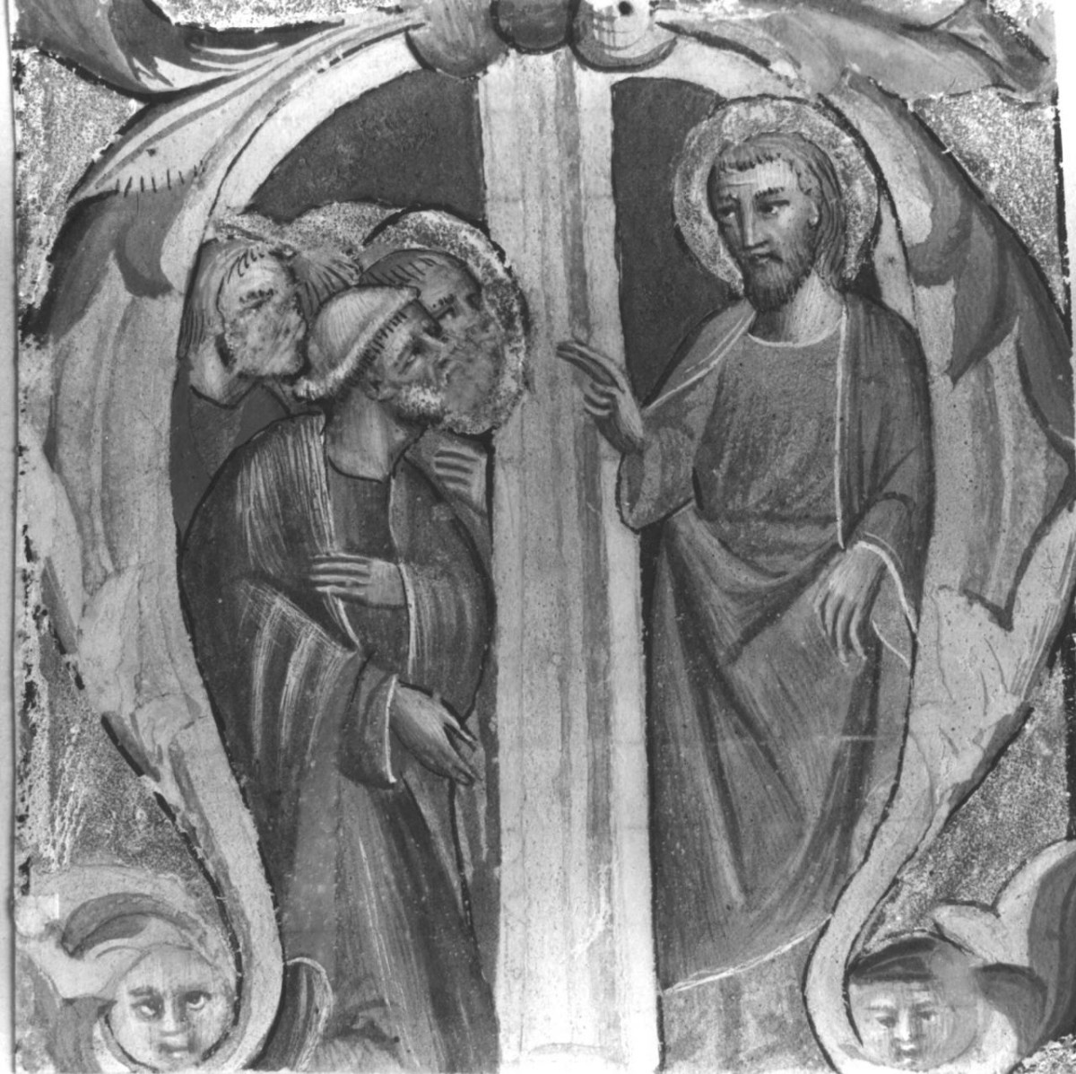 apparizione di Cristo risorto agli apostoli (miniatura) - ambito umbro (metà sec. XIV)