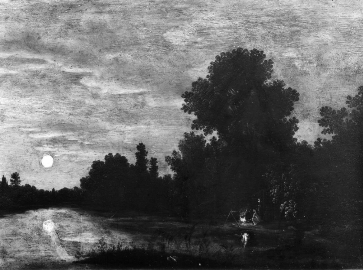 paesaggio notturno (dipinto) di Angeli Filippo detto Filippo Napoletano (primo quarto sec. XVII)