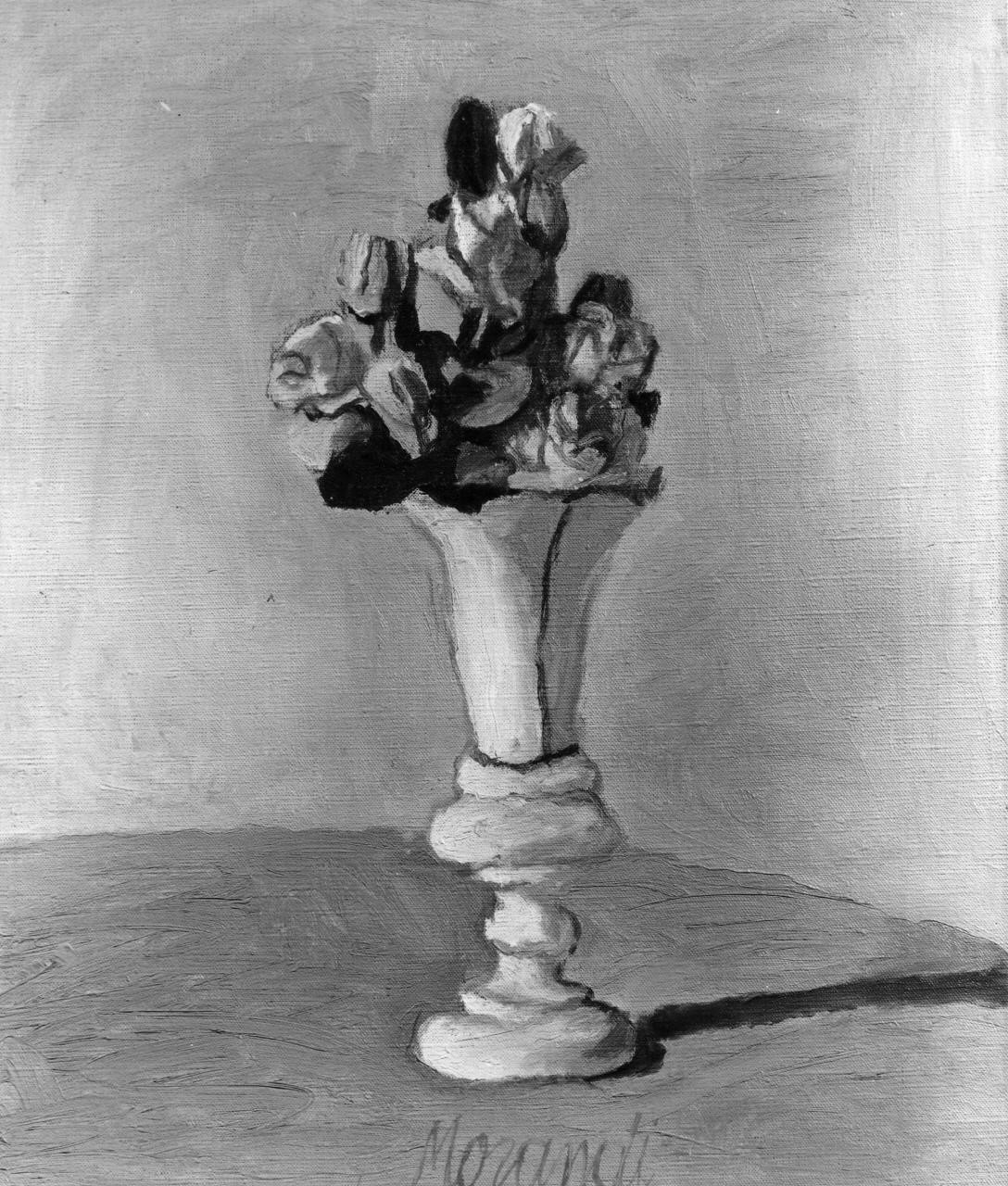 vaso con fiori (dipinto) di Morandi Giorgio (metà sec. XX)