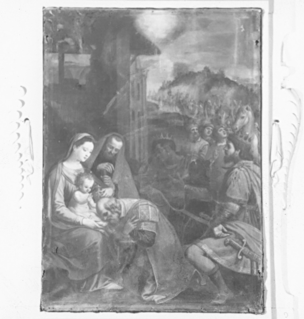 L'Adorazione dei Magi, adorazione dei Re Magi (dipinto) di Buti Lodovico (attribuito) (sec. XVII)
