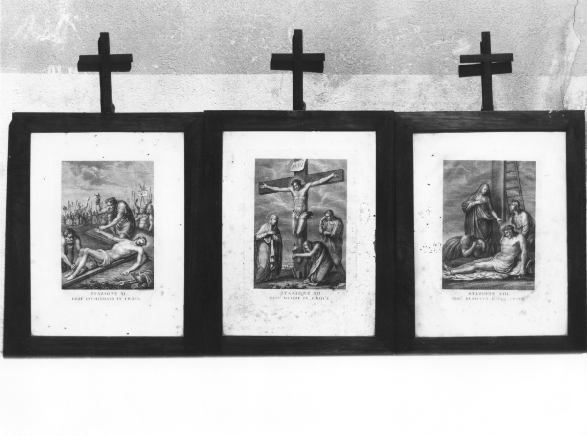 stazione XI: Gesù inchiodato alla croce (stampa, serie) di Mochetti Alessandro (attribuito) (sec. XIX)