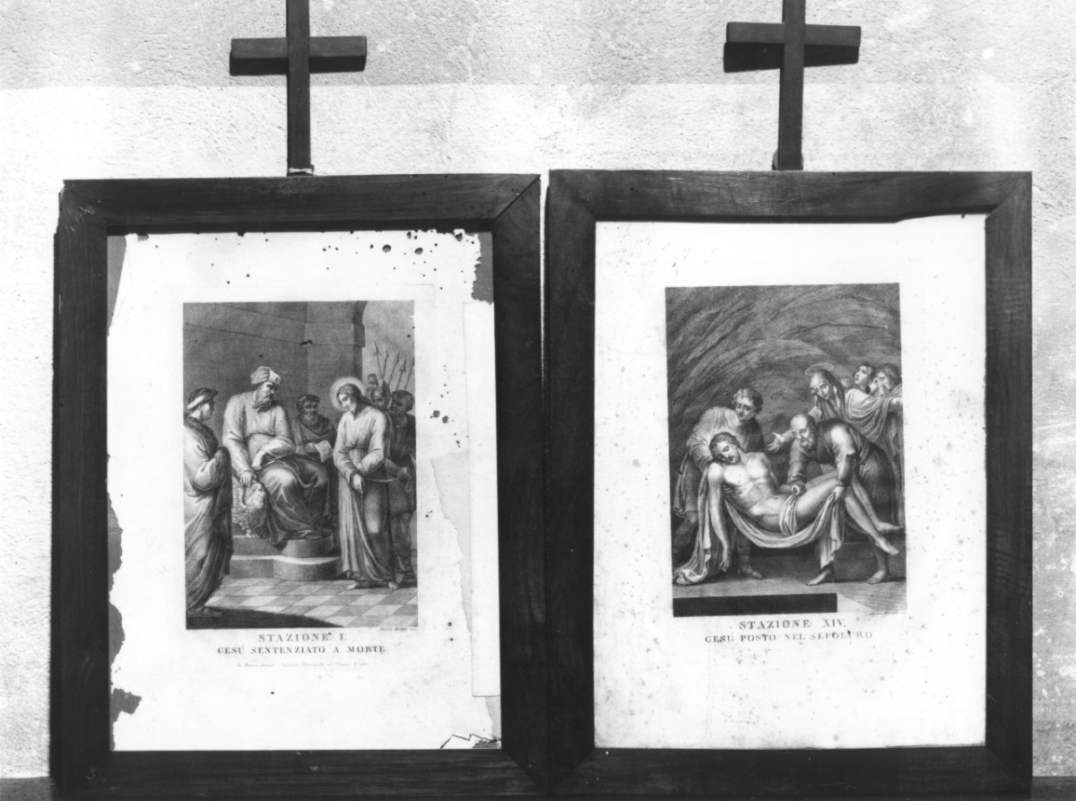 stazione I: Gesù condannato a morte (stampa, serie) di Mochetti Alessandro (attribuito) (sec. XIX)