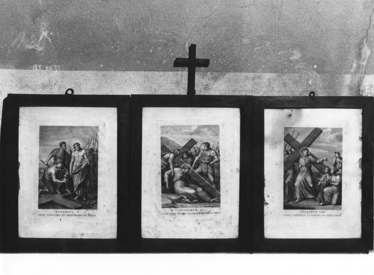 stazione VIII: Gesù consola le donne di Gerusalemme (stampa, serie) di Mochetti Alessandro (attribuito) (sec. XIX)