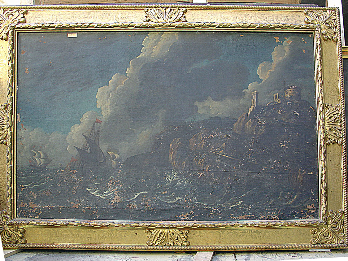 paesaggio marino (dipinto) di Della Montagna Rinaldo detto MonsÃ¹ Montagna (bottega) (secondo quarto sec. XVII)