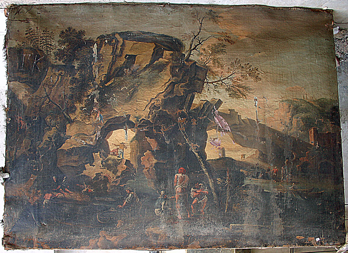 paesaggio fluviale (dipinto) - ambito toscano (sec. XVII)