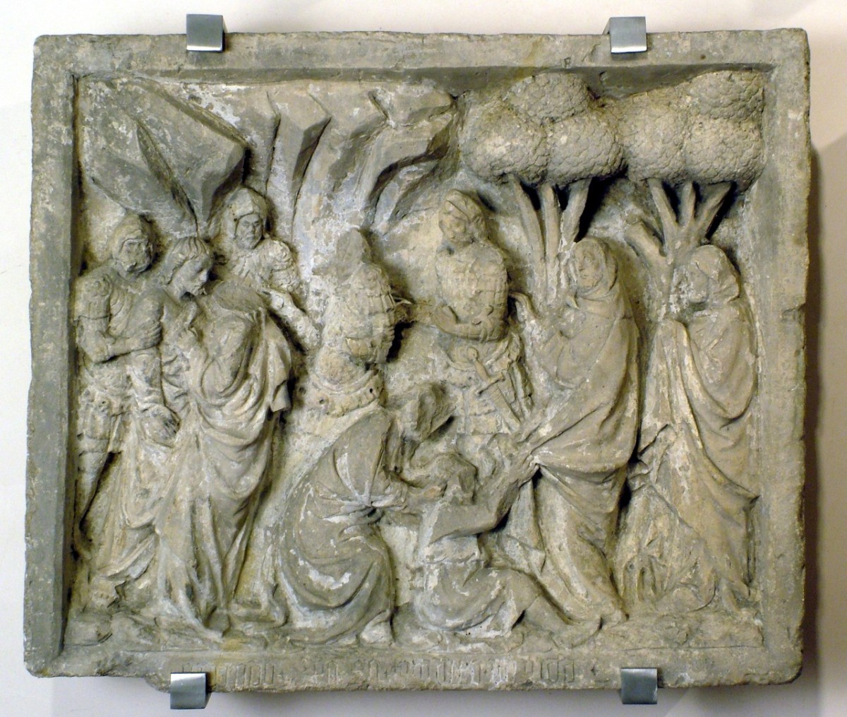 tradimento di Giuda, cattura di Cristo (rilievo) di Maestro di Castel di Sangro (sec. XV)