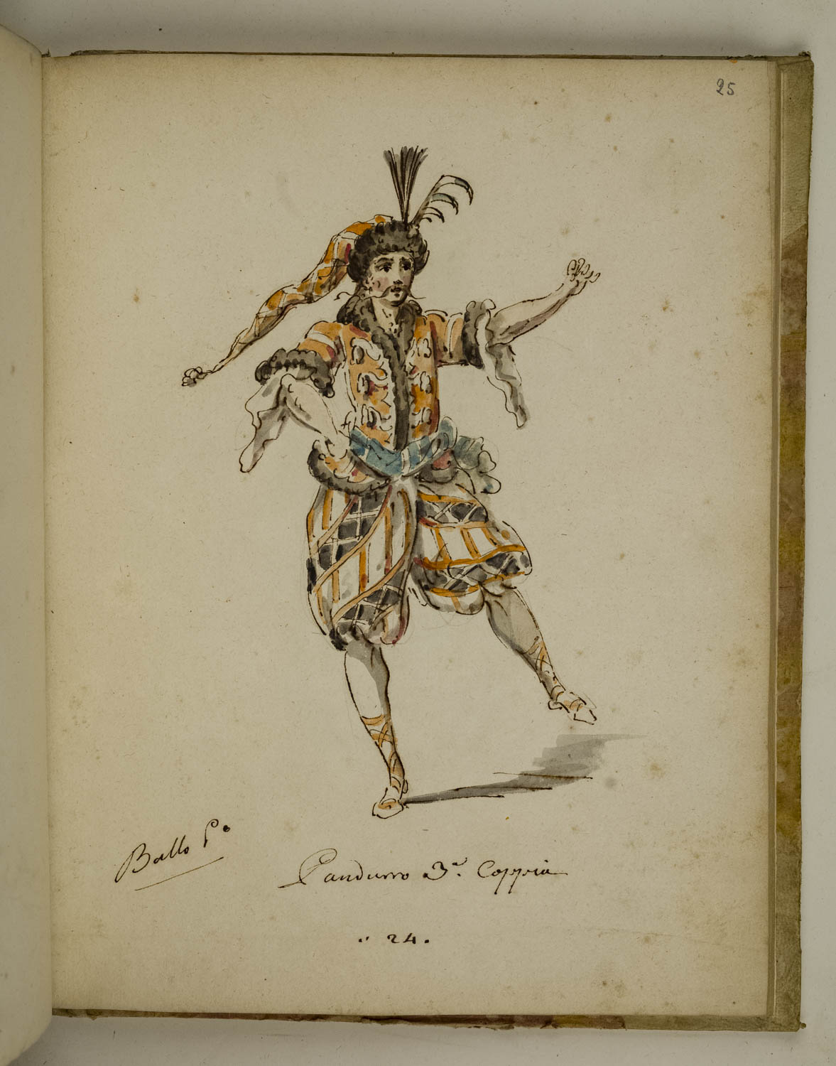 Pandurro terza Coppia, figurino di costume teatrale per pandurro (disegno) di Marini Leonardo (terzo quarto sec. XVIII)