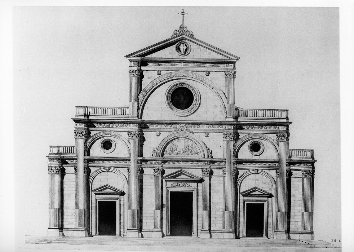 progetto di decorazione della facciata della basilica di S. Lorenzo a Firenze (stampa) di Alinari Vittorio, FantappiÃ© Enrico Dante (sec. XX)