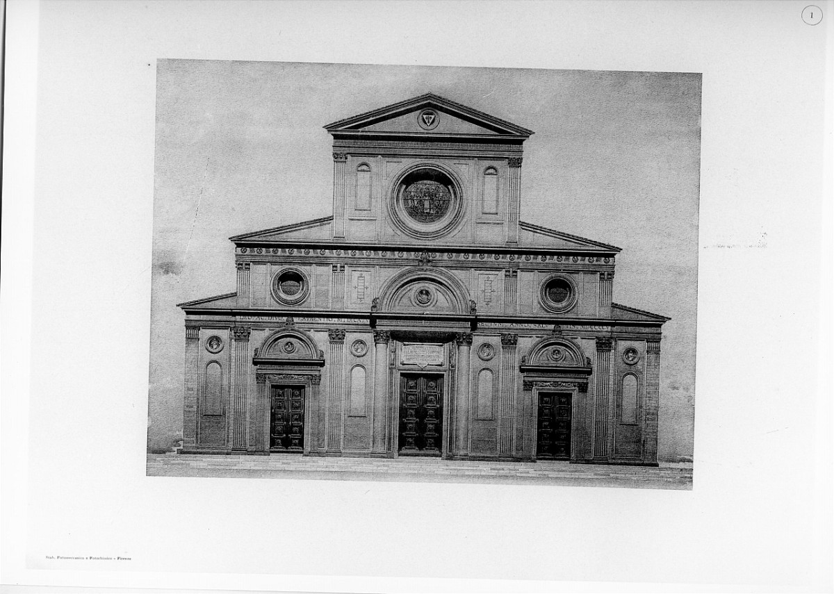 progetto di decorazione della facciata della basilica di S. Lorenzo a Firenze (stampa) di Alinari Vittorio, Calderini Guglielmo (sec. XX)