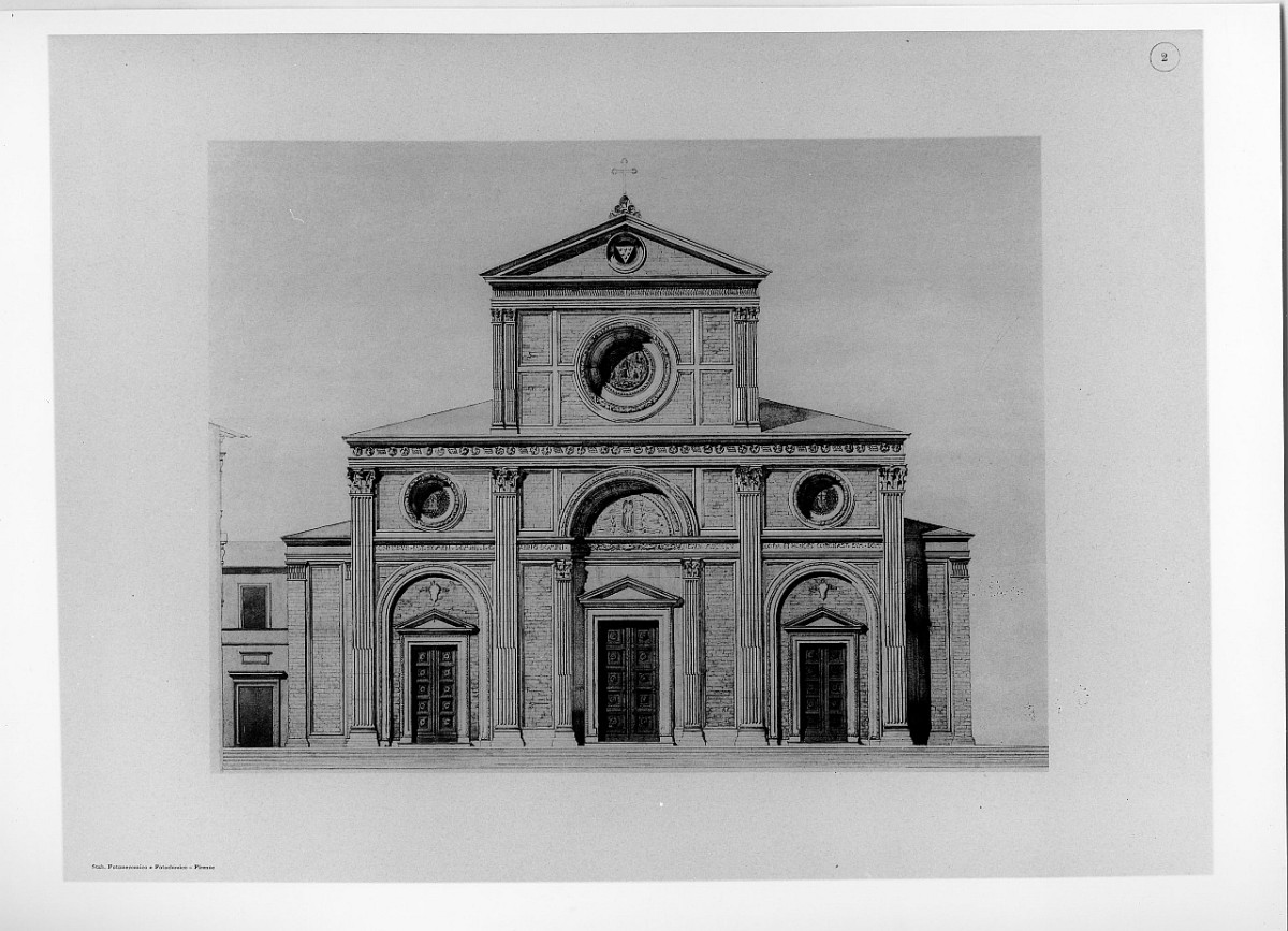 progetto di decorazione della facciata della basilica di S. Lorenzo a Firenze (stampa) di Alinari Vittorio, Caldini Luigi (sec. XX)