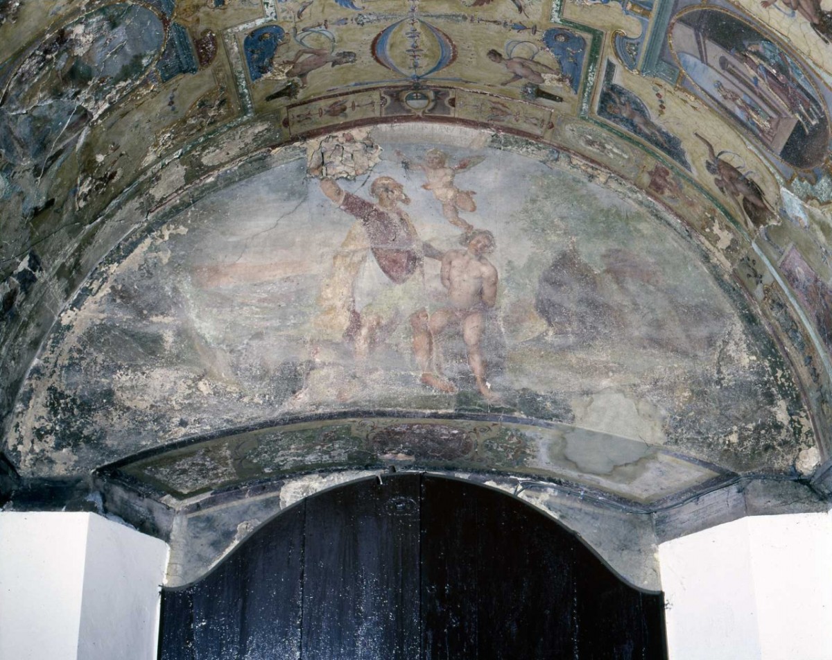 sacrificio di Isacco (dipinto murale) di Barbatelli Bernardino detto il Poccetti (bottega) (sec. XVII)