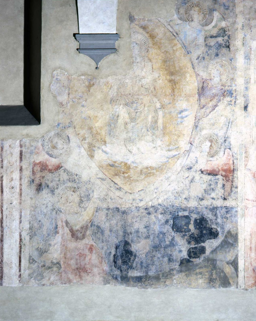 Madonna della Cintola (dipinto murale, frammento) di Gaddi Agnolo (cerchia) (ultimo quarto sec. XIV)