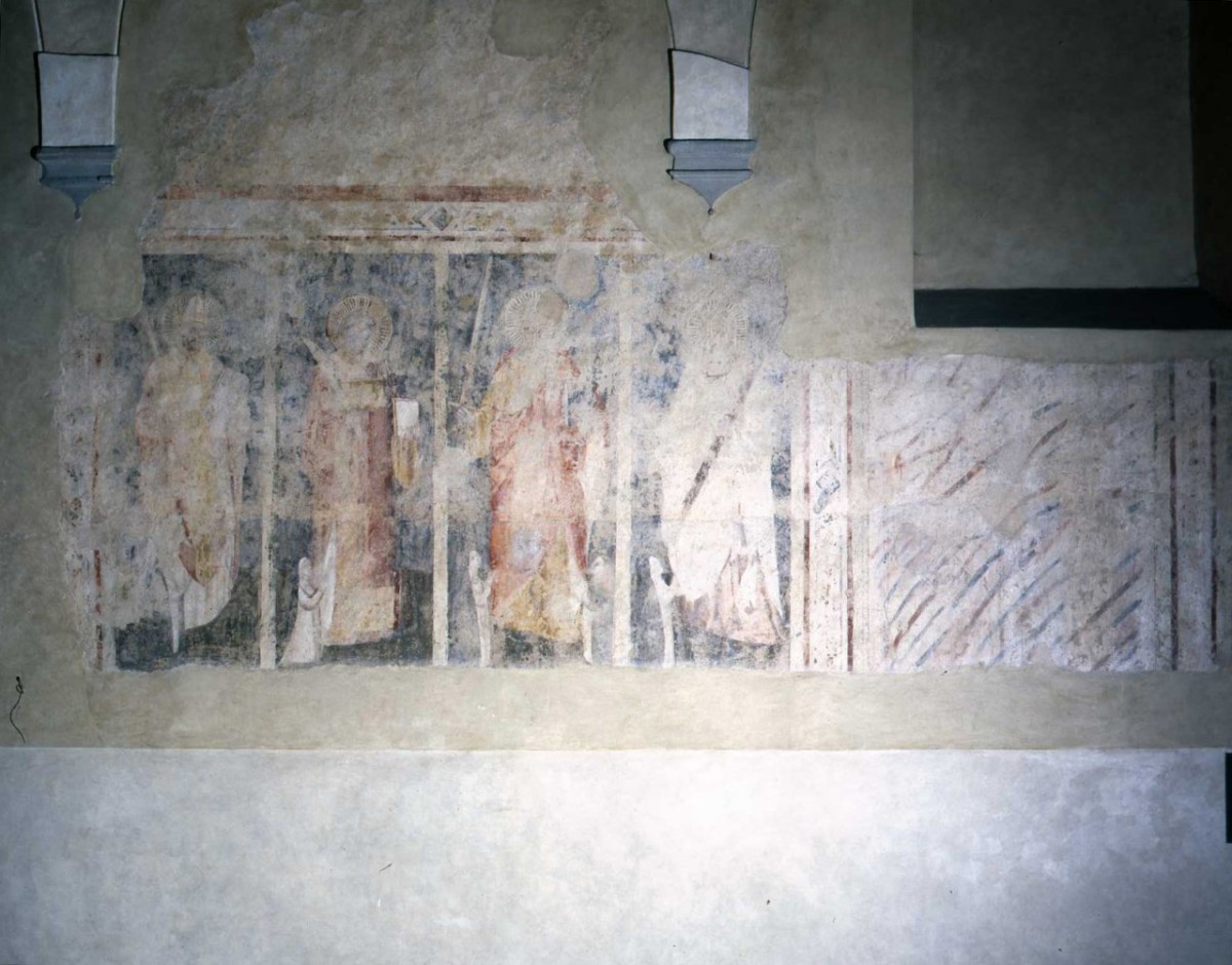 Santi e beati domenicani (dipinto murale, frammento) di Gaddi Agnolo (cerchia) (ultimo quarto sec. XIV)