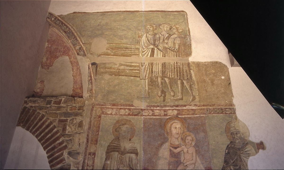 Incontro dei tre vivi con i tre morti (dipinto) di Stefano d'Antonio di Vanni (attribuito) (prima metà, metà sec. XV, sec. XV)