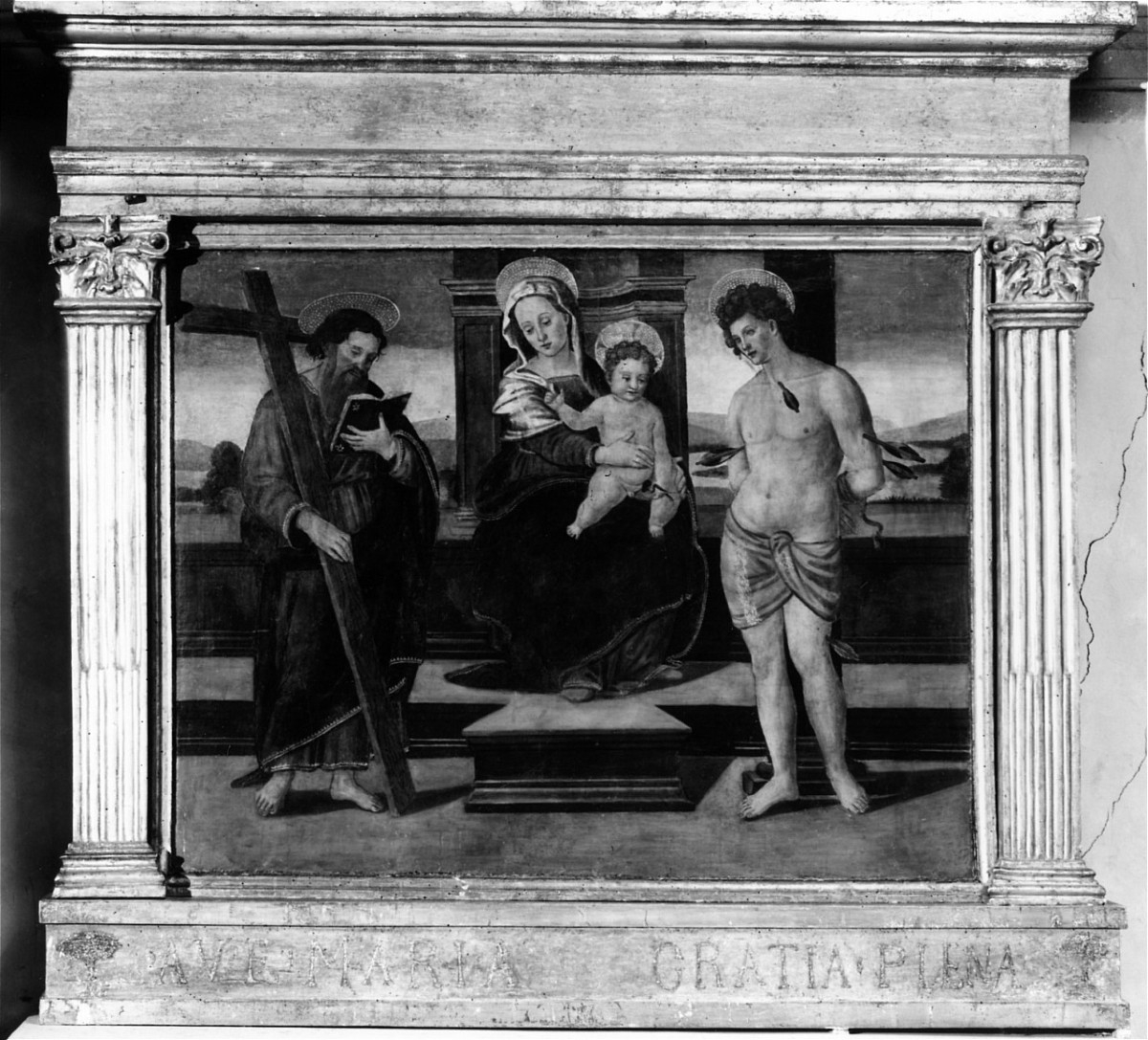 Madonna in trono con Bambino e Santi (pala d'altare) di Rosselli Cosimo (attribuito) (fine sec. XV)