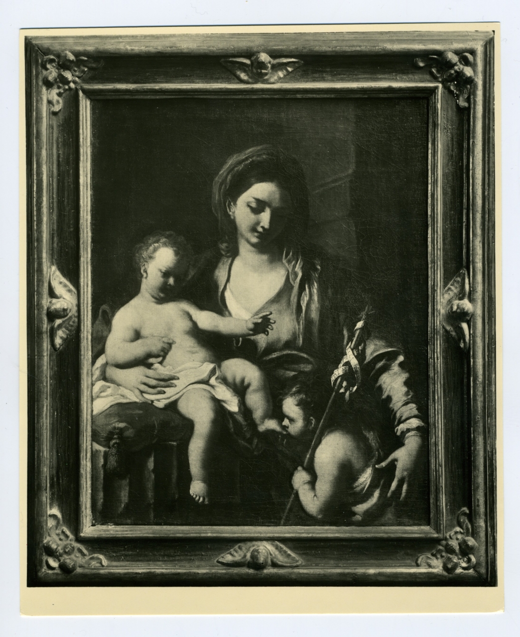 Madonna col Bambino e San Giovannino di Francesco Solimena- dipinto (positivo) di Solimena Francesco (attr), anonimo (prima metà XX)