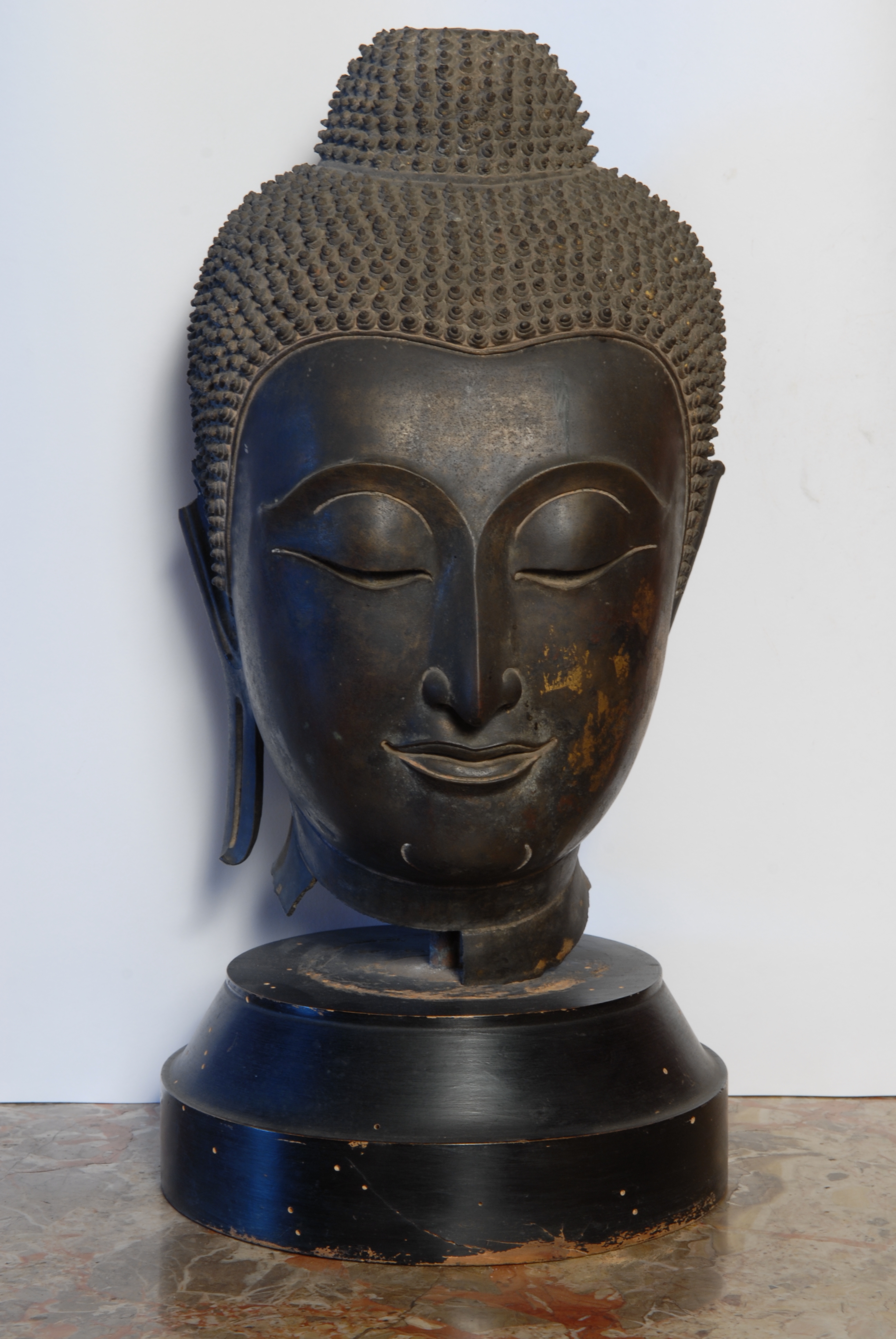 Buddha (testa) - ambito Asia sud-orientale (fine XV)