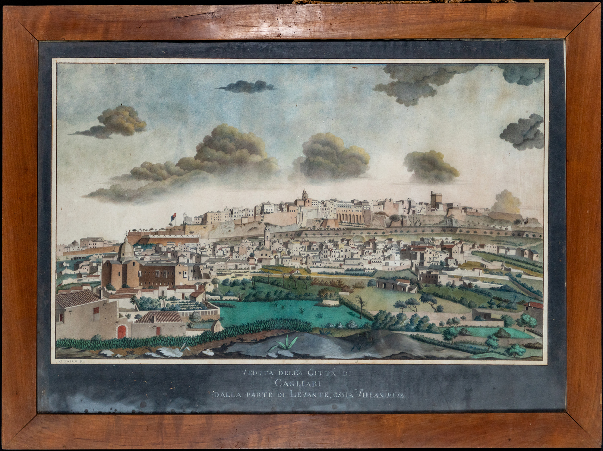Veduta della città di Cagliari (stampa) - ambito piemontese (XIX)