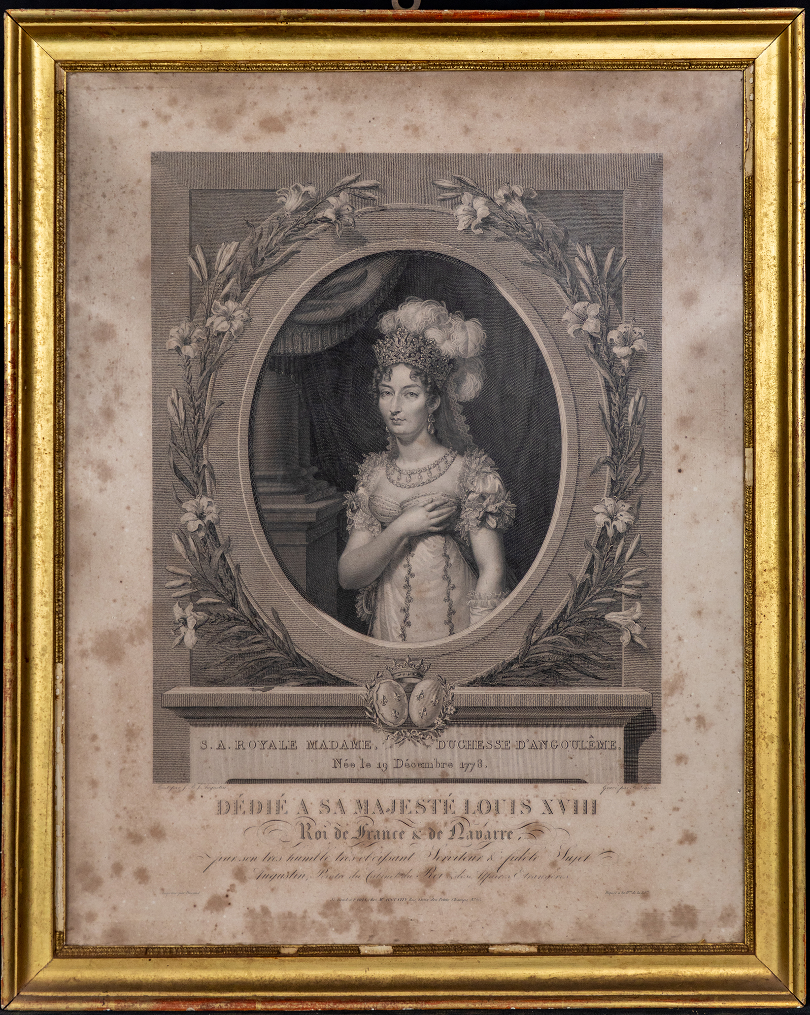 Maria Teresa Carlotta di Borbone duchessa d'Angoulême (stampa) - ambito francese (prima metà XIX)