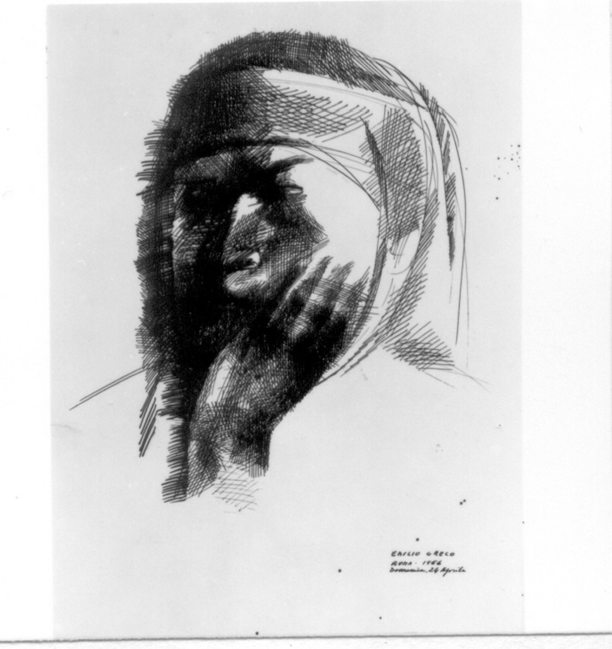 ritratto di Giovanni Boccaccio (disegno) di Greco Emilio (sec. XX)