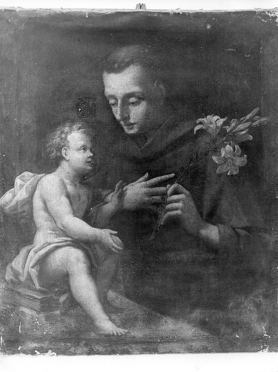 Sant'Antonio da Padova con il bambino (dipinto) - ambito bolognese (sec. XVIII)