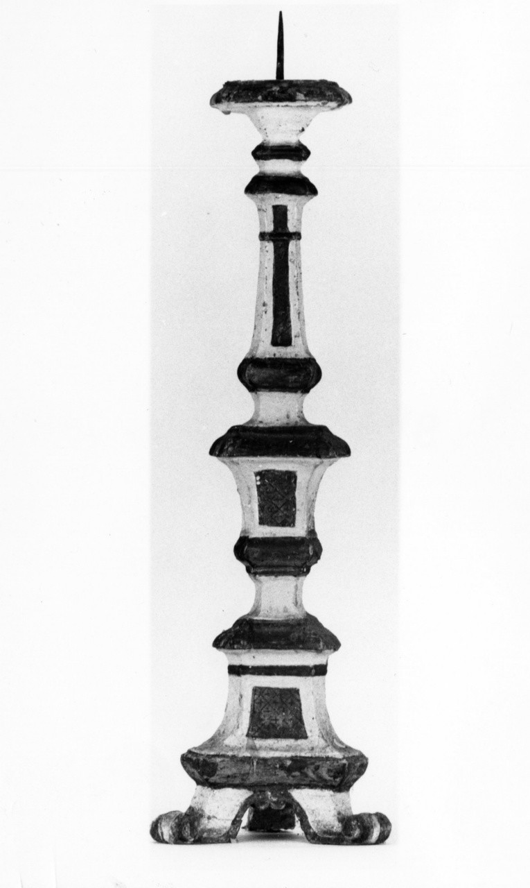 candeliere, serie - bottega toscana (fine/ inizio secc. XVIII/ XIX)