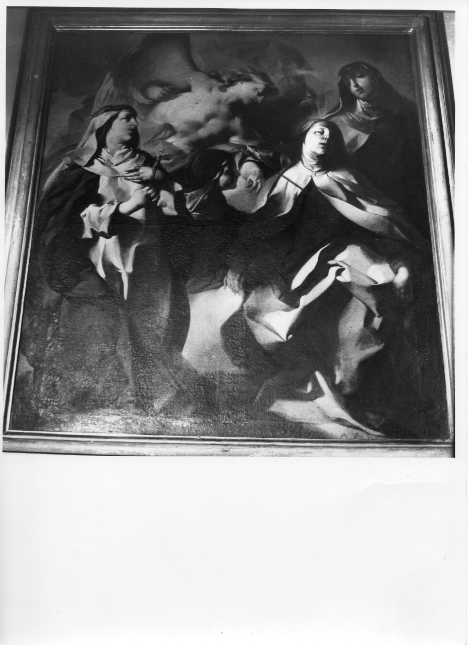 Santa Teresa d'Avila ha la visione dell'angelo che le trafigge il cuore con una freccia ardente (dipinto) di Ferretti Giovanni Domenico (attribuito) (seconda metà sec. XVIII)